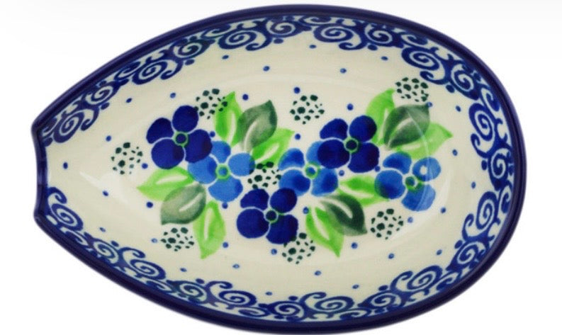 Ceramika Artystyczna, Blue Phlox, Spoon Rest