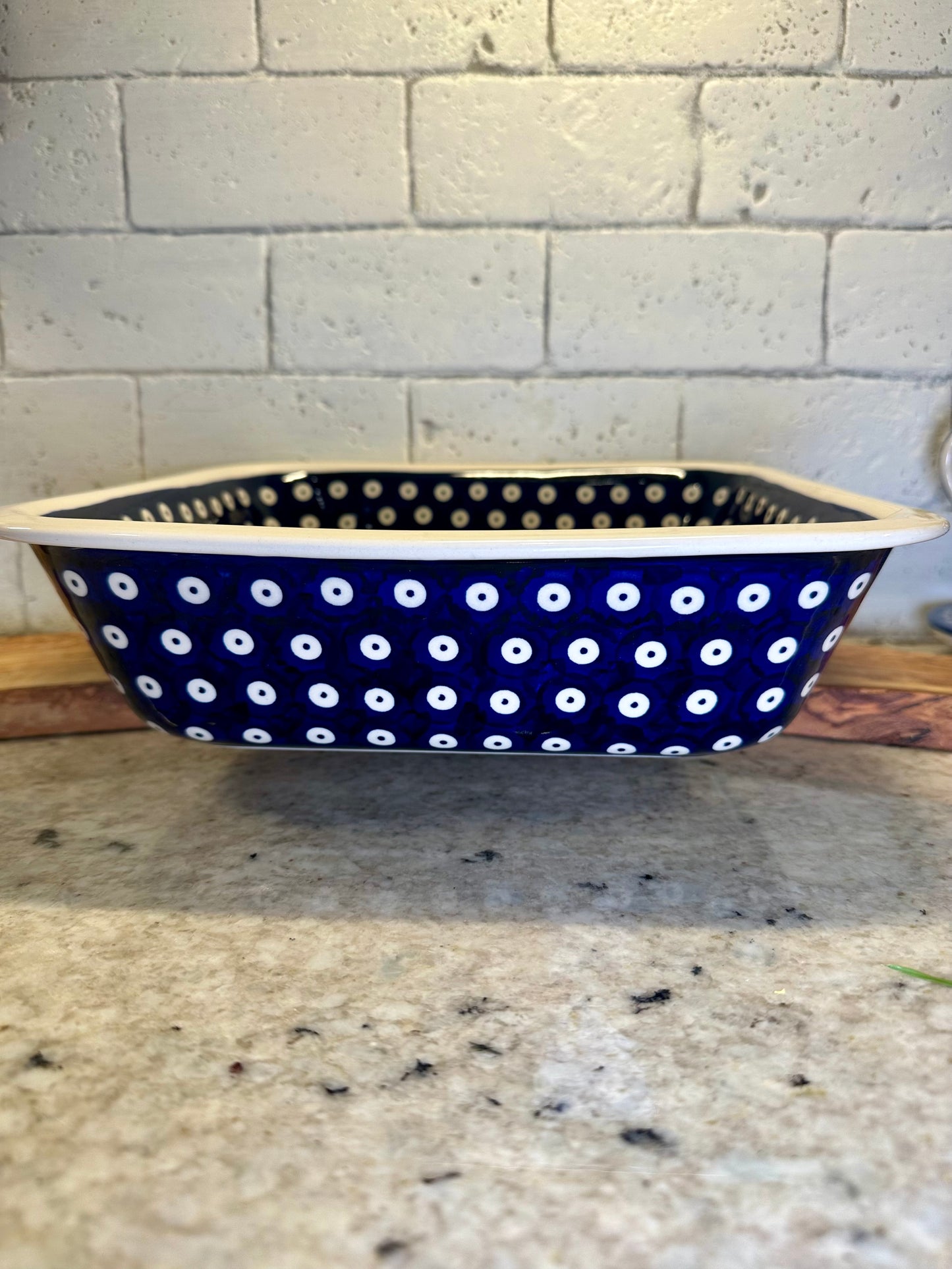 Manufaktura, Blue Eye, Large Square Baker 11.5"