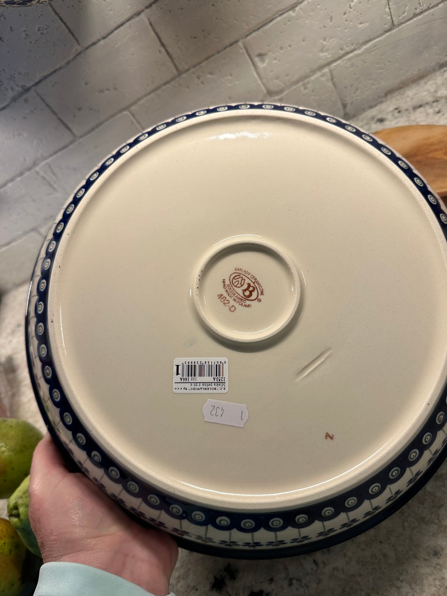 Zaklady, Traditional Flowering Peacock, Large Shallow Servinig Bowl 13"