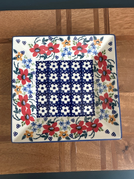 Manufaktura Polish Pottery Polonaise Square Plate