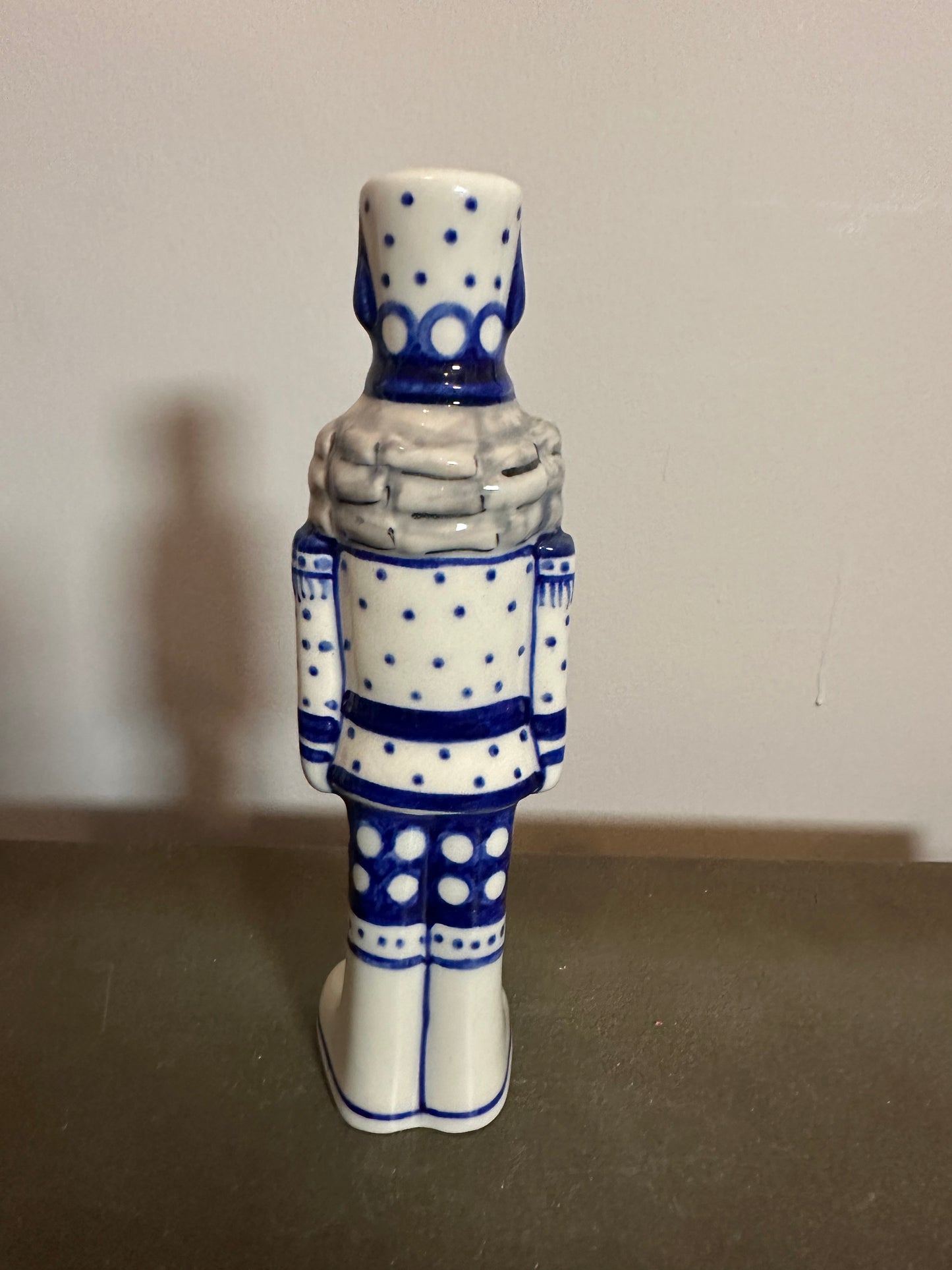 Vena Medium, Blue & White Nutcracker Figurine 8" Tall