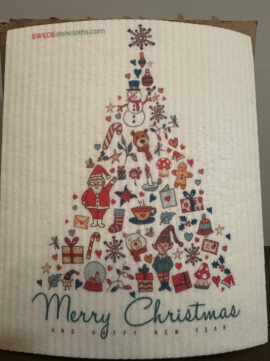 Swedish Dishcloth Christmas Tree Collage