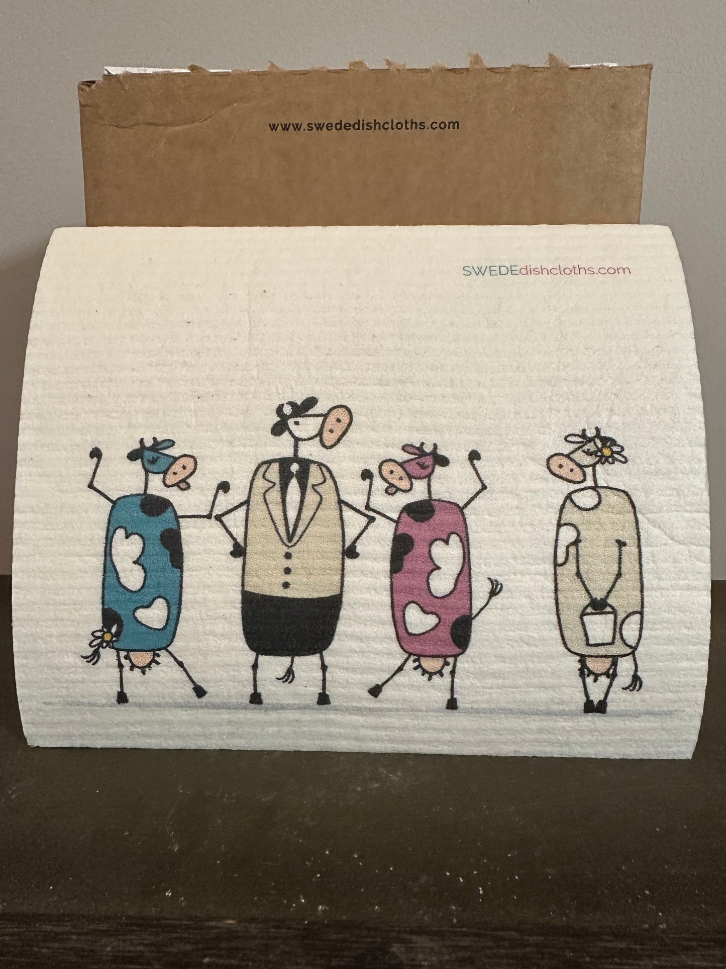 Swedish Dishcloth Fun Cows Chatting
