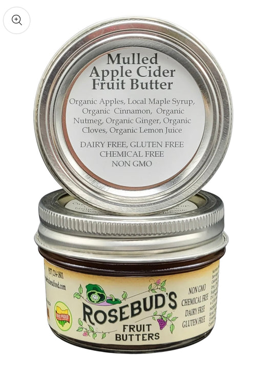 Rosebud's Real Food, Mulled Apple Cider Maple Sweetened Fruit Butter 8oz