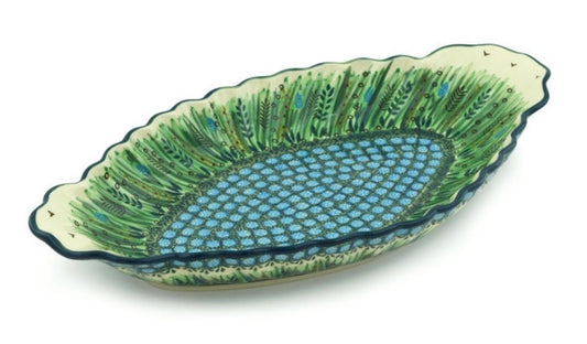 Ceramika Artystyczna, U803, Prairie Land, Platter with Handles 16"