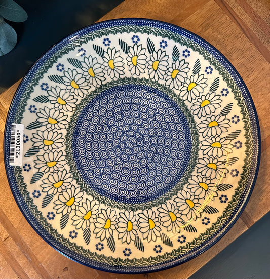 Ceramika Artystyczna Polish Pottery, Crazy Daisy, Dinner Plate