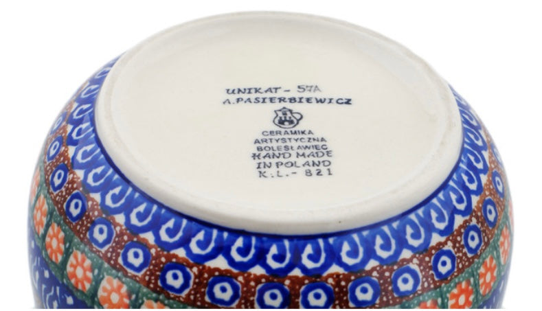 Ceramika Artystyczna Polish Pottery, Unikat Dancing Blue Poppies, Pitcher