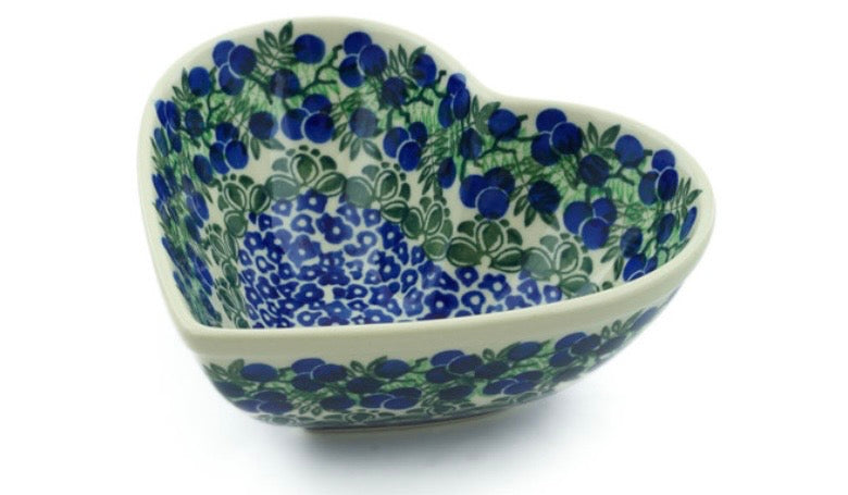 Ceramika Artystyczna, Blueberry Fields Forever, Heart Shaped Bowl