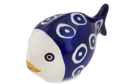Manufaktura, Unikat Bold Blue Eyes, Fish Figurine 4"
