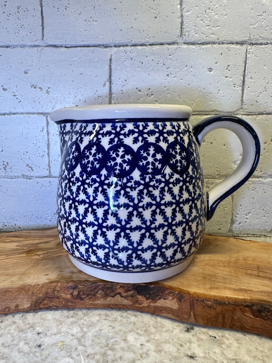 Zaklady Polish Pottery, Snowflake Pitcher Preowned