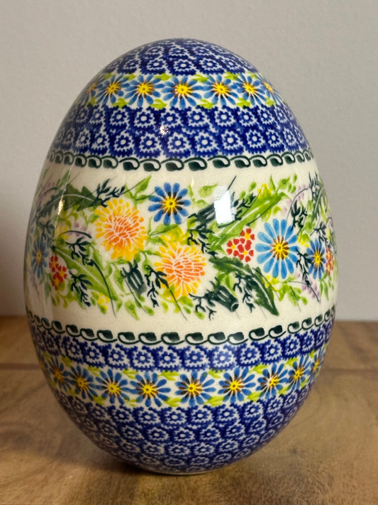 Kalich, Art Level, 6.5"  Large Ceramic Egg, Pattern DE.