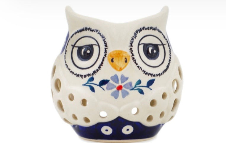Manufaktura, Blue Violet/Forget Me Not, Luminary Owl Figurine/Wax Warmer