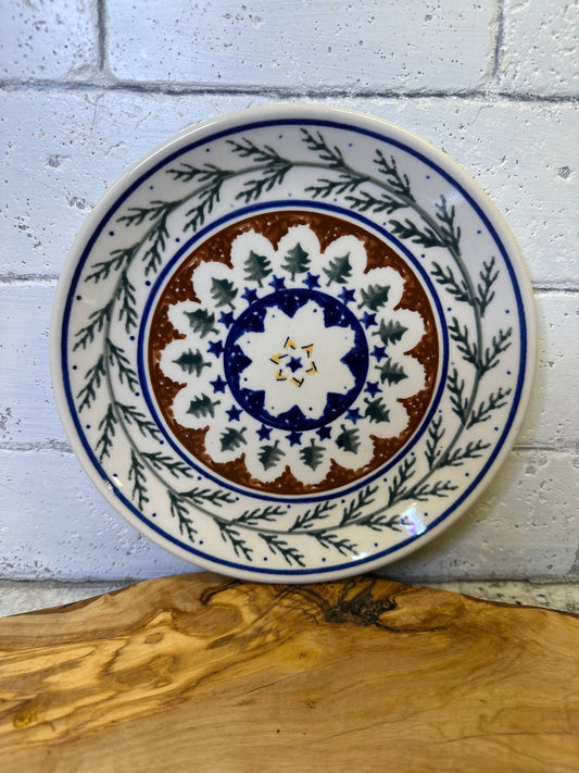 Zaklady Polish Pottery, Pine Boughs, Dessert Plate, Preowned