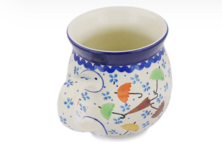 Ceramika Artystyczna, Raining Umbrellas, Large Bubble Mug