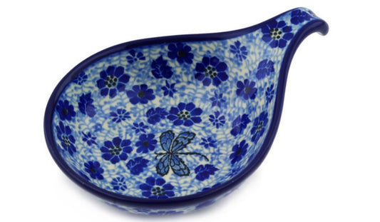 Ceramika Artystyczna Polish Pottery, Misty Dragonfly, Condiment Dish/Spoon Rest