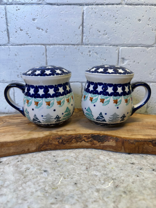 Manufaktura Polish Pottery,  Starry Medley, Salt & Pepper Set