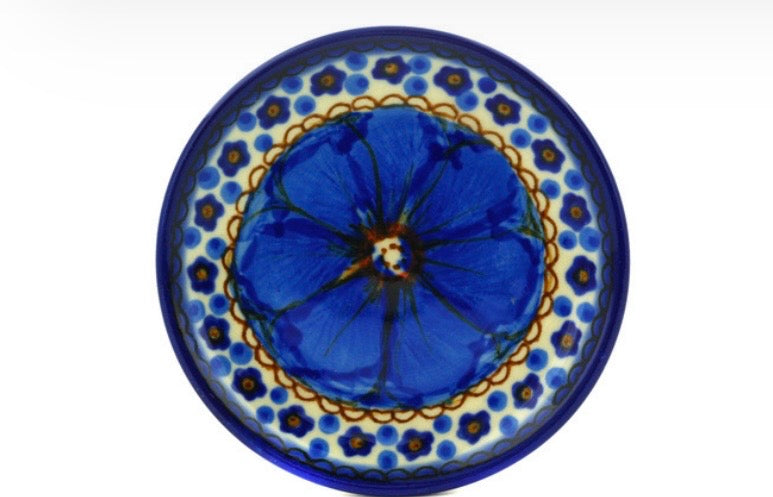 Ceramika Artystyczna, Blue Poppies, Coaster/Plate