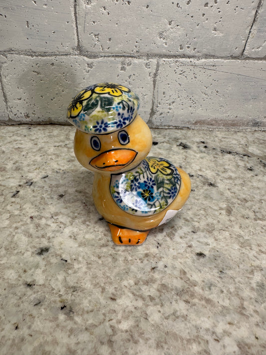 Vena Polish Pottery, Yellow Afternoon, Ducky Figurine
