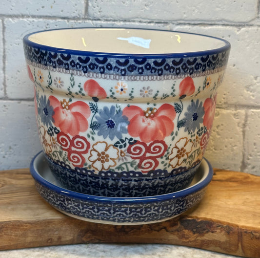 Manufaktura, Sweet Pea, Flower Pot with Drainage Hole and Tray