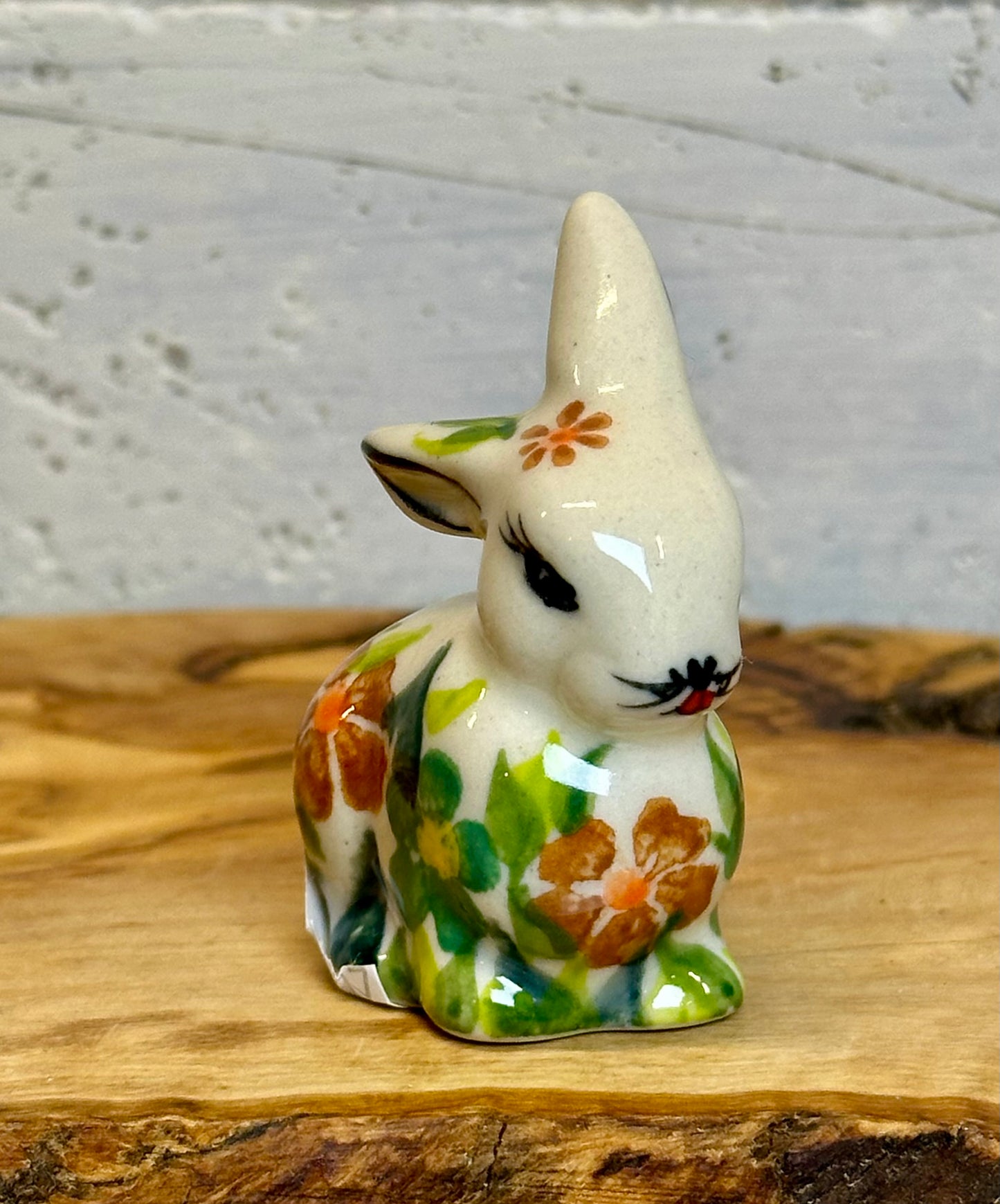 Kalich, Brown & Green Floral Mini Bunny 2.5"