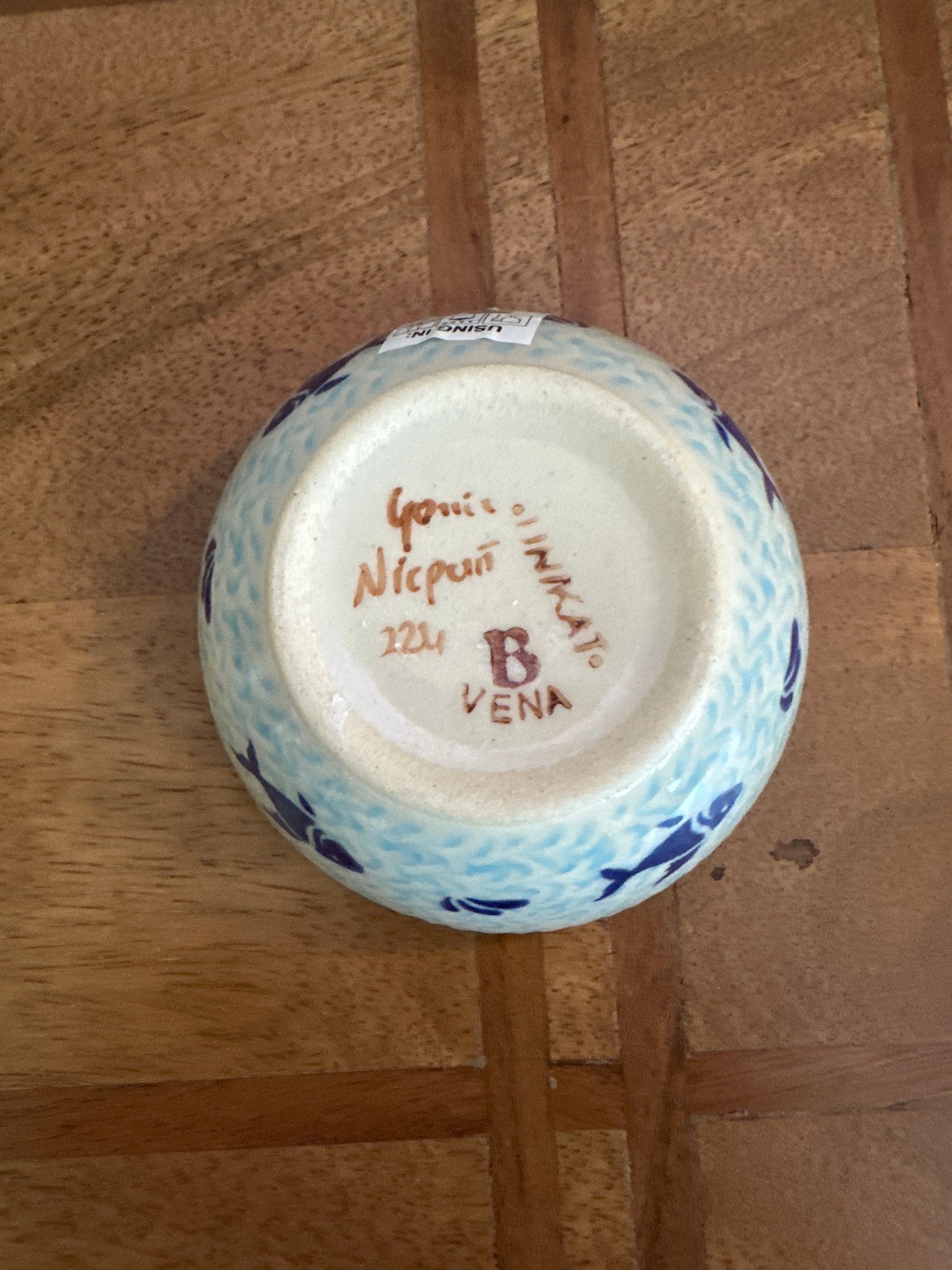 Vena Polish Pottery Sailboats Medium Dip Bowl