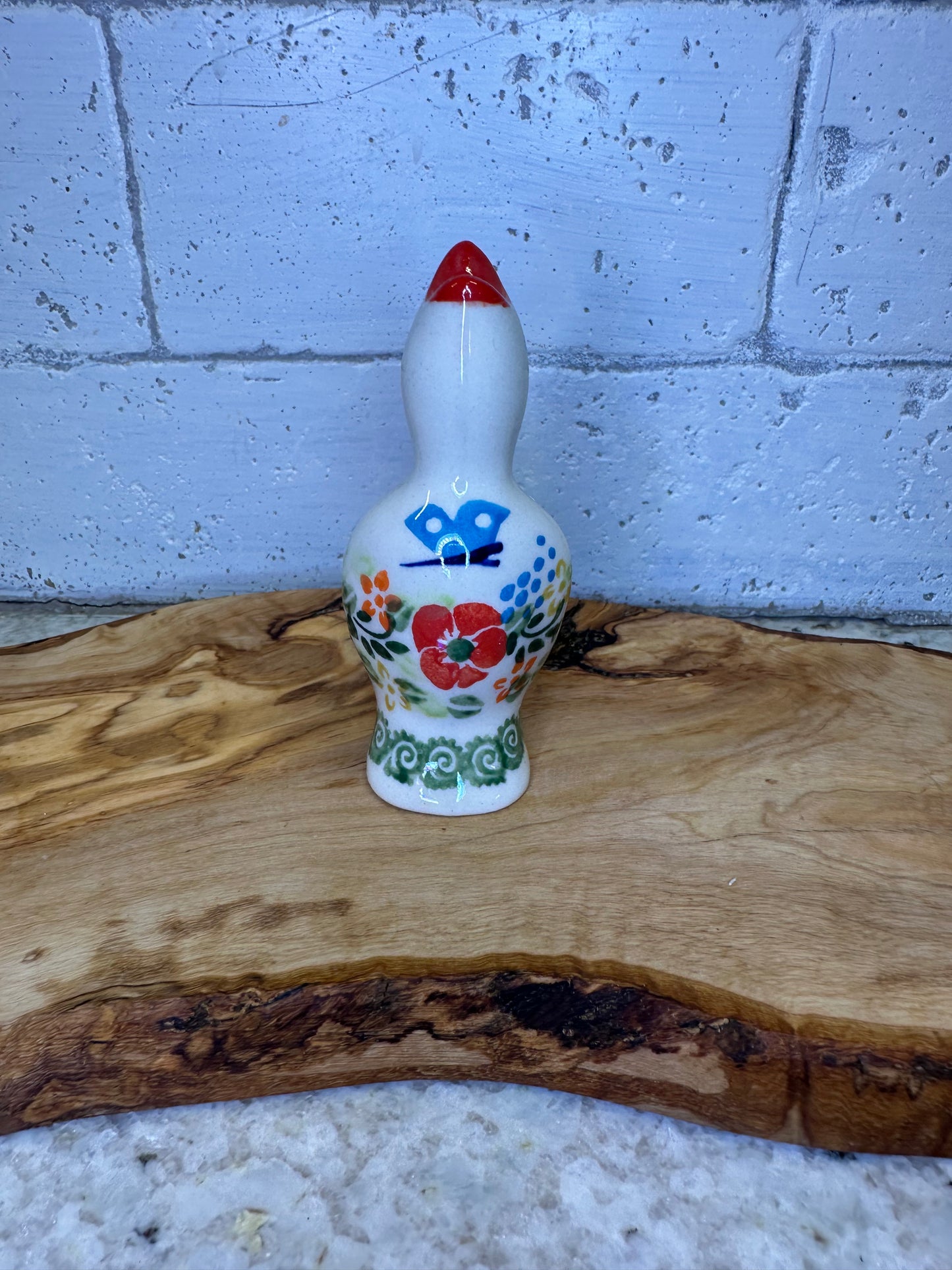 Ceramika Bona Polish Pottery,  Unikat Ring Of Meadows, Pie Bird