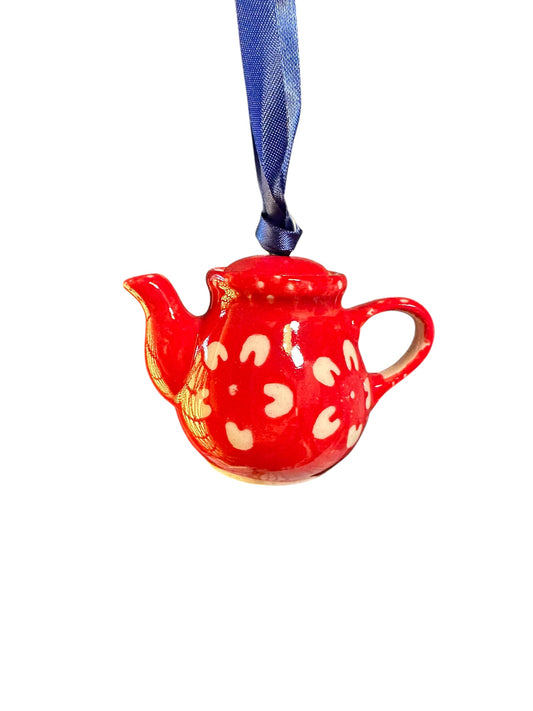 Manufaktura, Red Blossom, Teapot Ornament