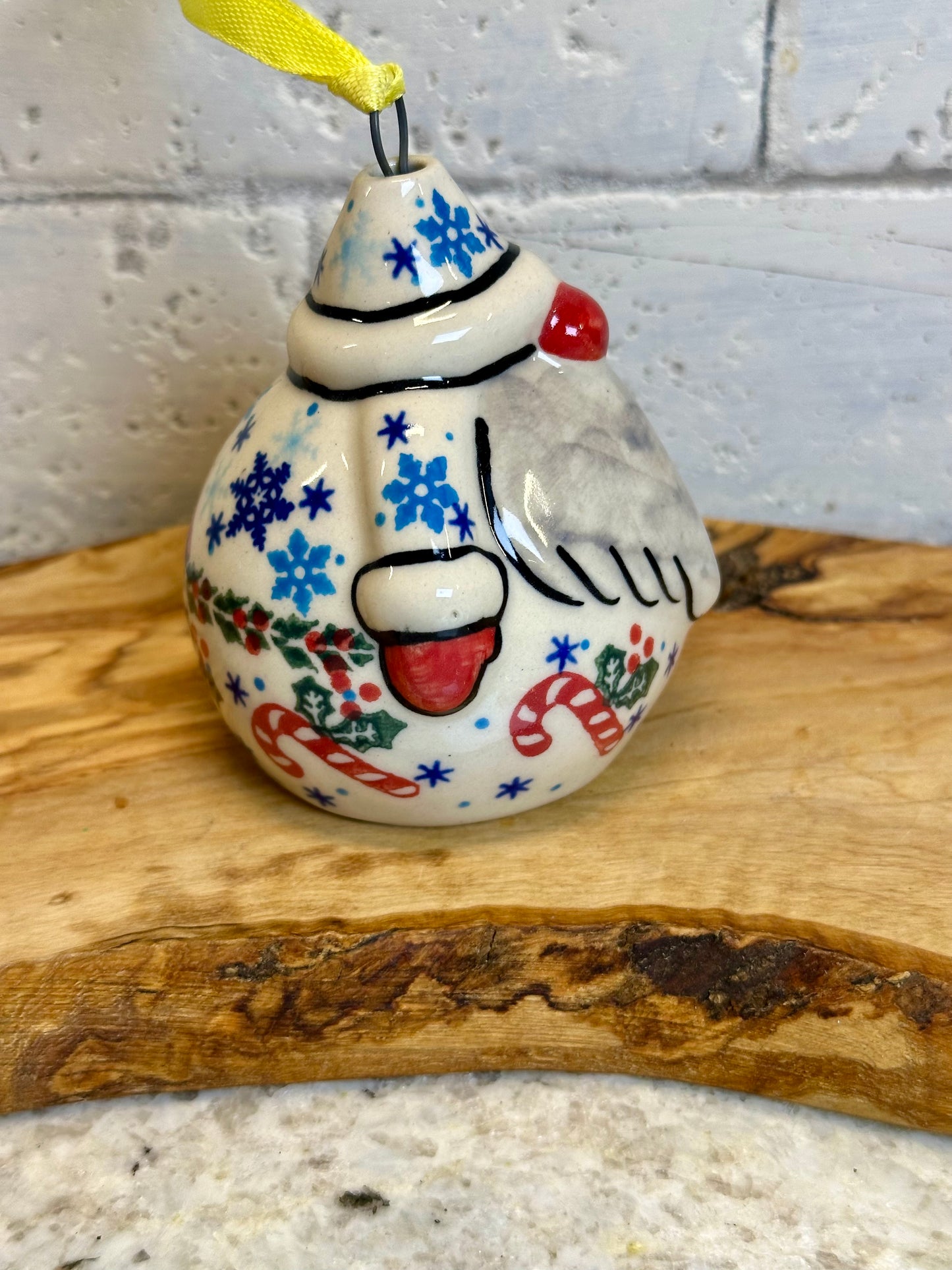 Vena, Candycane and Holly, Chubby Santa Ornament