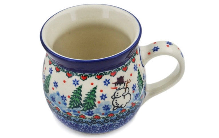 Ceramika Artystyczna, Unikat U4661, Dancing Snowman, Large Bubble Mug
