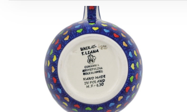 Ceramika Artystyczna Unikat U4835, Colorful Dot Show, Loop Mug/Soup Bowl