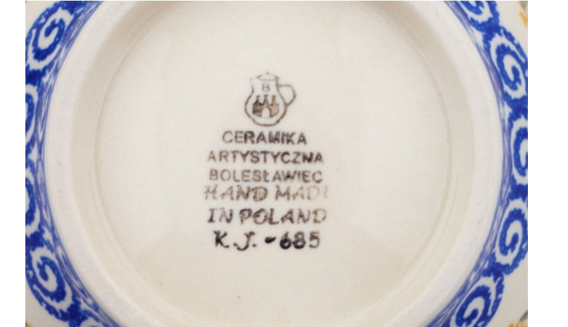 Ceramika Artystyczna Polish Pottery, Rustic Sunflower Chain, Covered Chicken Jar
