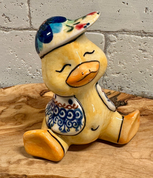 Vena, Autumn Burst Baby Duck with Cap Figurine