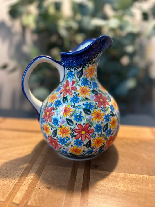 Kalich Polish Pottery, Unikat, Art Level 2, Flirty Flowers, 2 Liter Pitcher