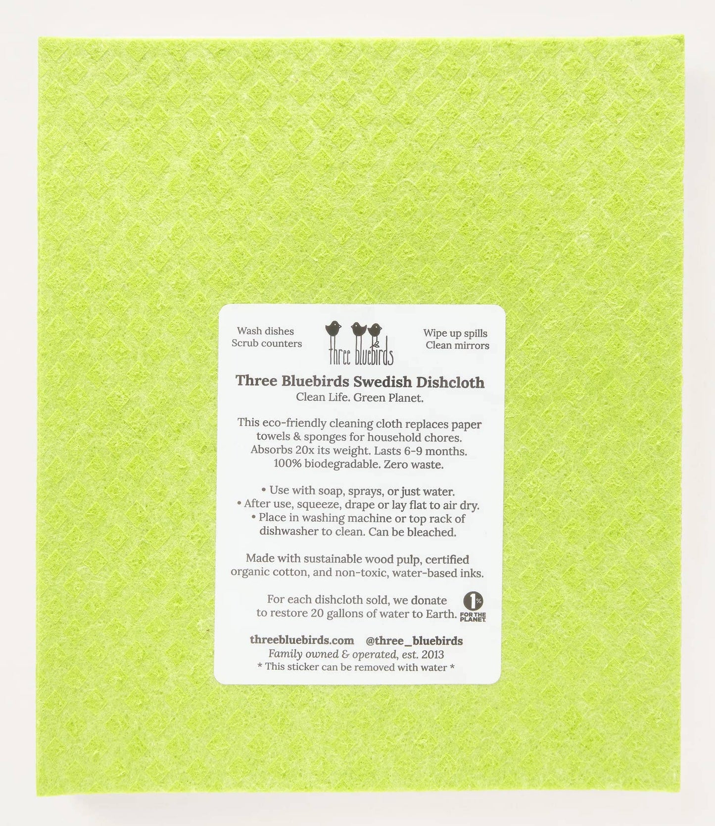 Cows on Apple Green Swedish Dishcloth