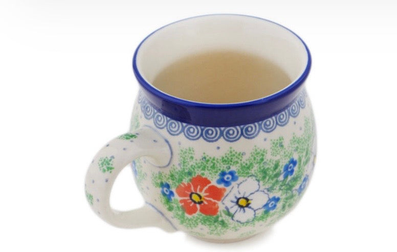 Ceramika Artystyczna, Unikat U4782, Lovely Hibiscus, Bubble Mug 12 oz