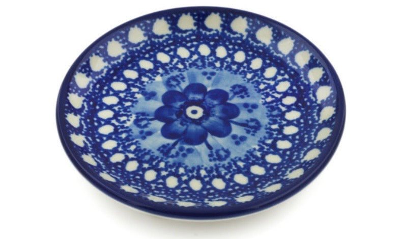 Ceramika Artystyczna, Unikat Blue Poppy Circle, Espresso Cup with Saucer