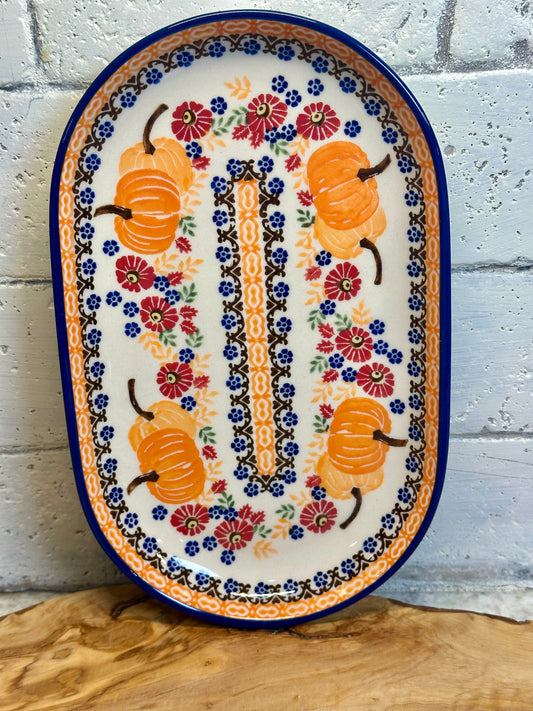 Manufaktura, Pumpkin Patch, Small Oval Tray 9"