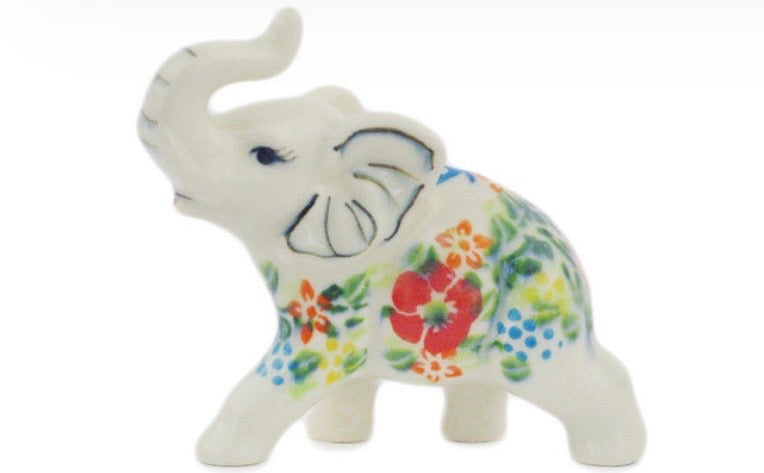 Bona,  Ring Of Meadow Flowers, Elephant Figurine 4"