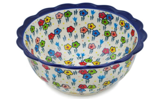 Ceramika Artystyczna, Fun Times, Scalloped Deep Bowl 8"