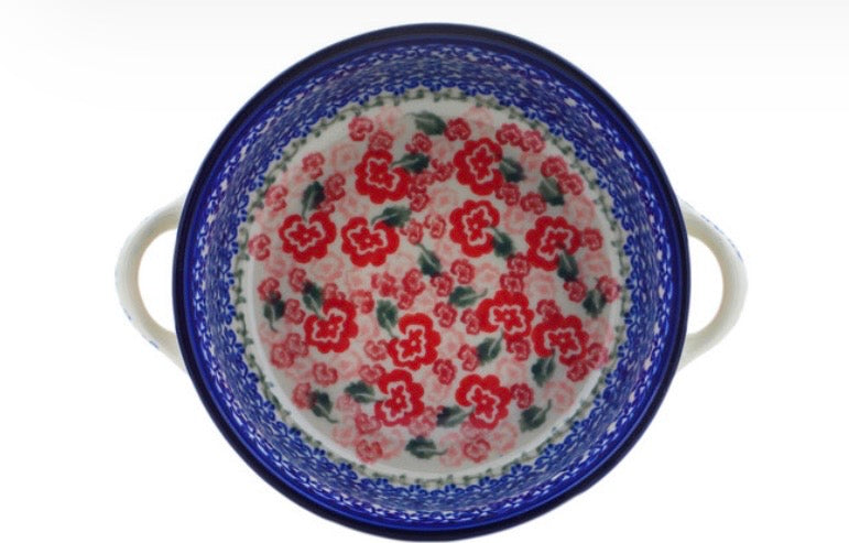 Bona, Fluctuating Pansies, Round Baker with Handles