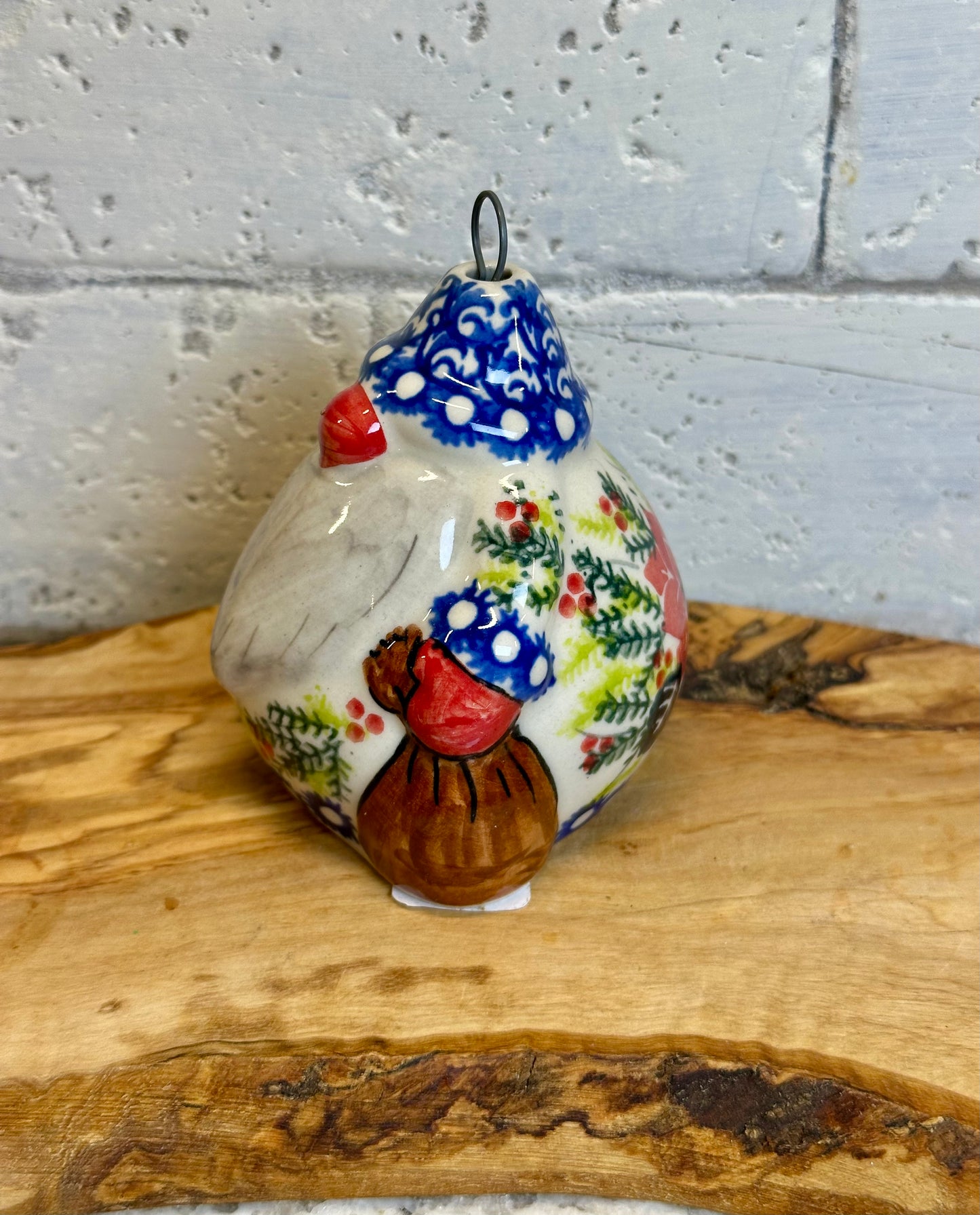 Vena, Poinsettia and Candycane Love, Chubby Santa Ornament