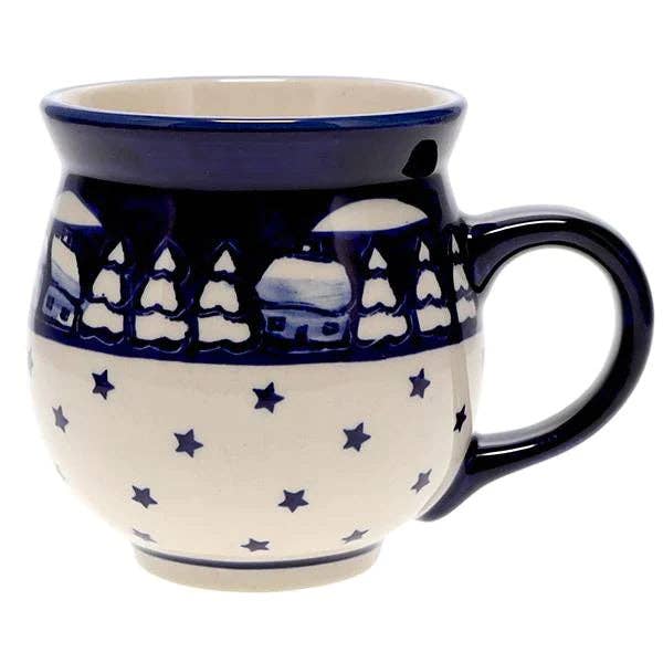 Mug, Belly Mug, 16 oz Large in "Winter's Eve" by Manufaktura