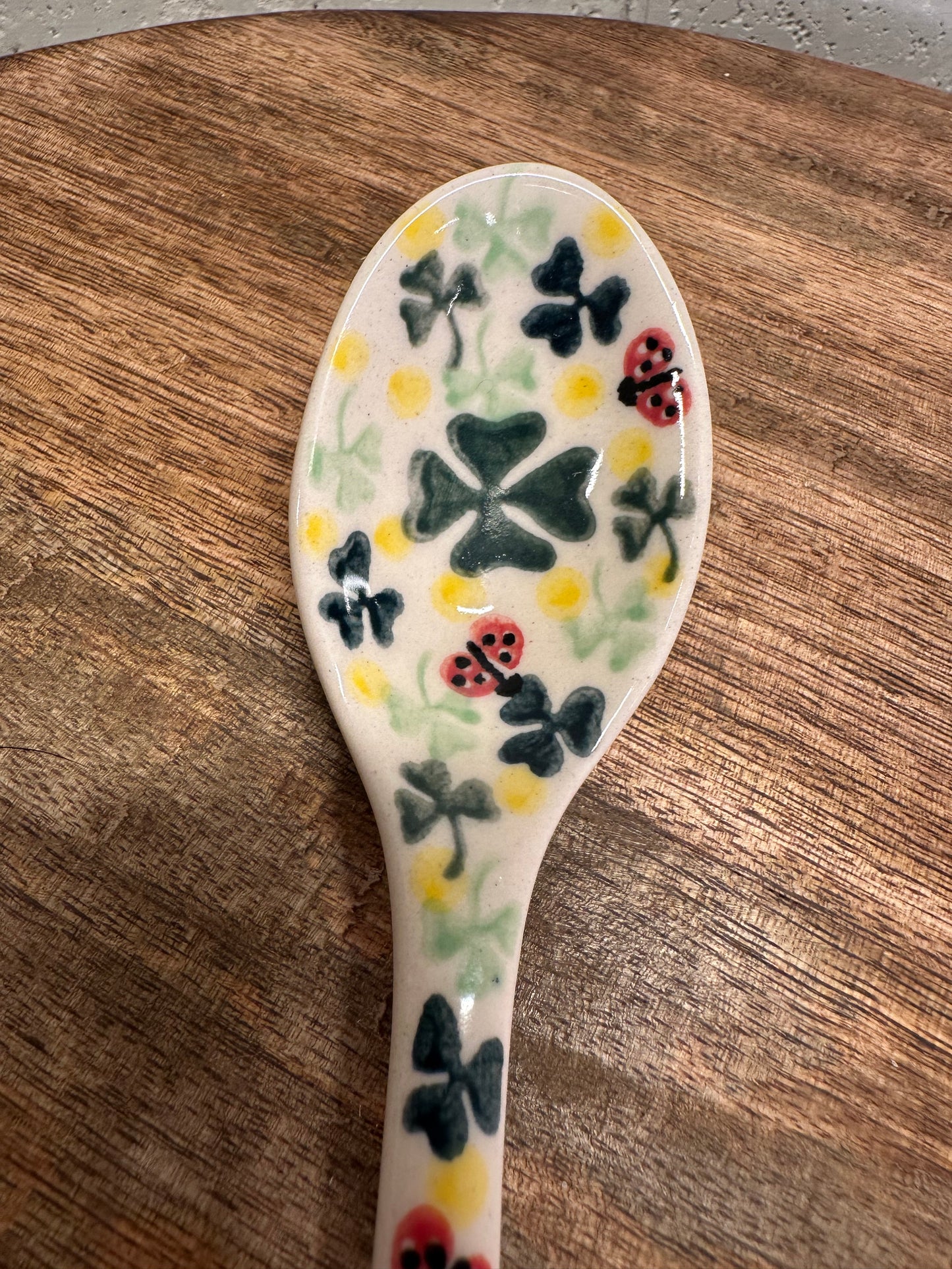 Vena Polish Pottery, Lucky Charm with Lady Bugs, Spoon
