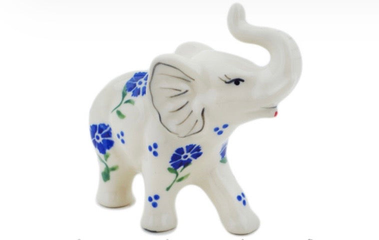Bona, Blue Bursts, Elephant Figurine