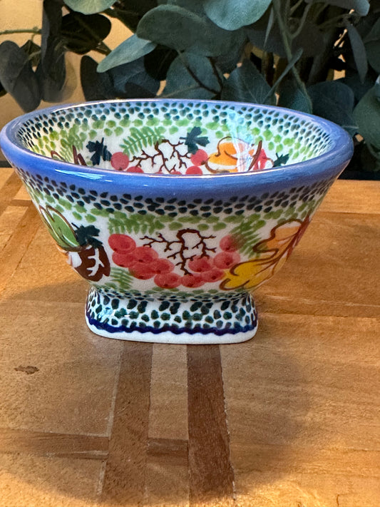 Galia Polish Pottery.  Maple Forest & Hedgehog, Medium Pedestal Bowl