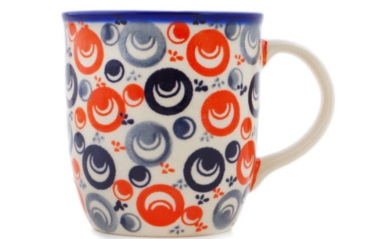 Ceramika Bona,Unikat Orange Peacock Eye, Mars Mug