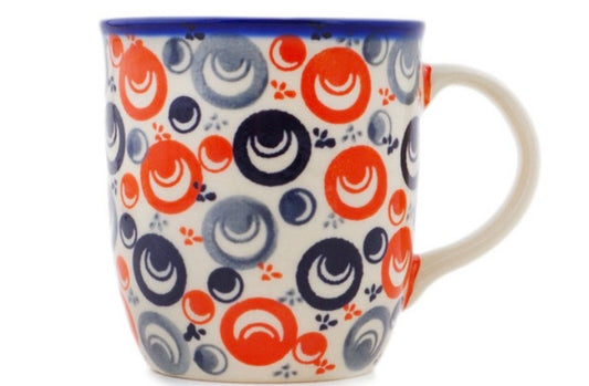 Ceramika Bona,Unikat Orange Peacock Eye, Mars Mug