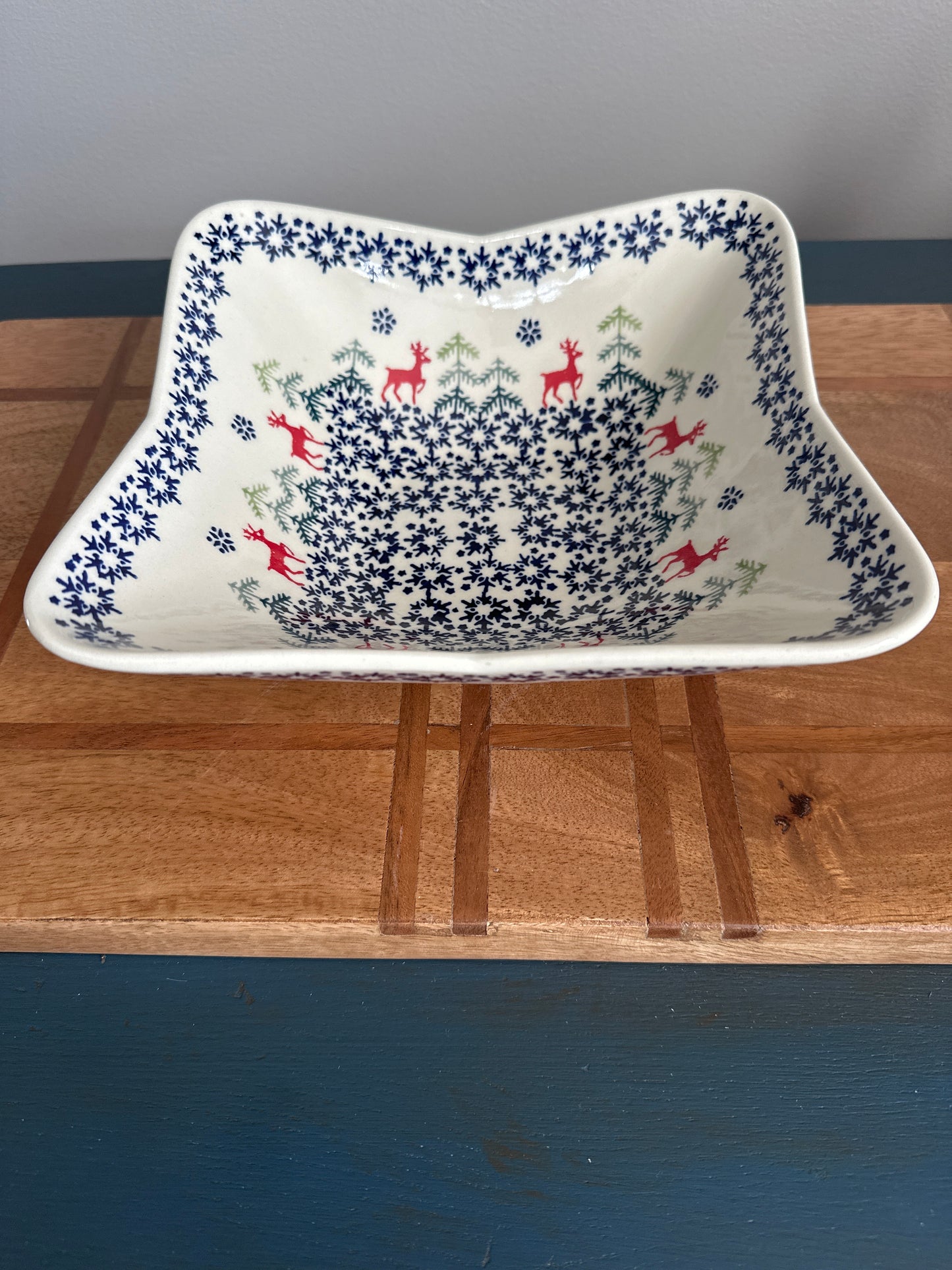 Preowned- Manufaktura Polish Pottery, Square Serving Bowl