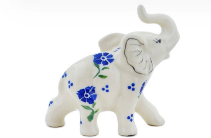 Bona, Blue Bursts, Elephant Figurine