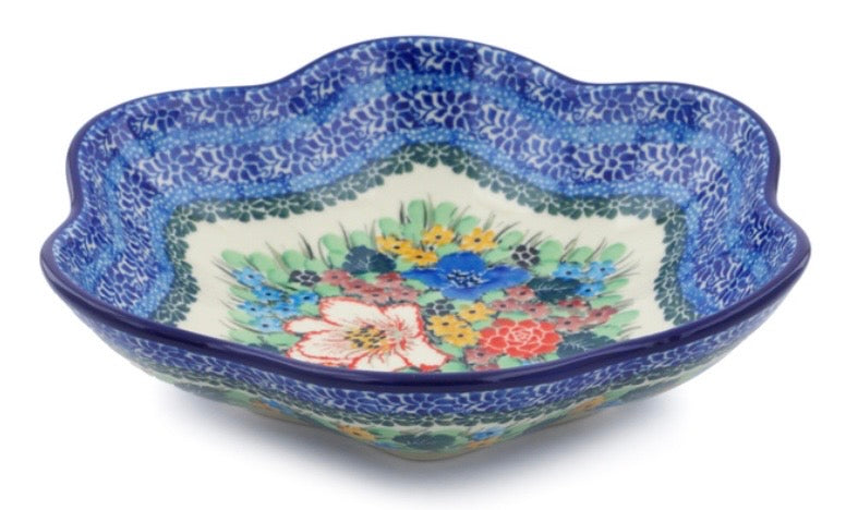 Ceramika Artystyczna, Unikat Splendid Hibiscus, Scalloped Fluted Bowl